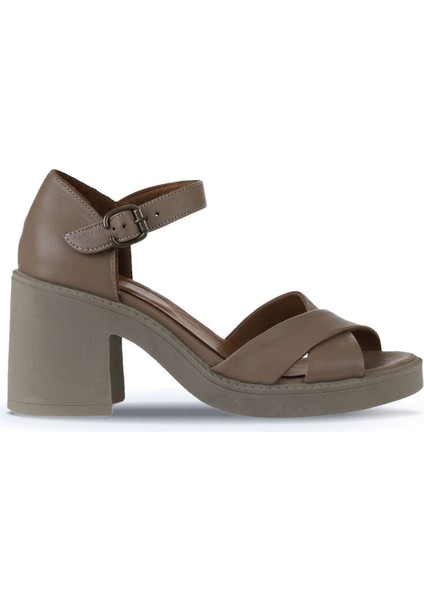 Gri Deri Kadın Topuklu Sandalet 01WY12501 01WY12501 fiyatları