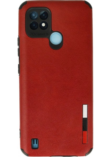 Realme C21 Kılıf Loop Deri Silikon - Kırmızı