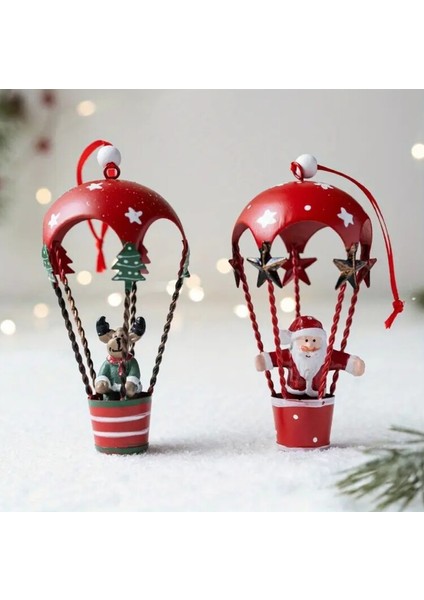 Yaşlı Santa Claus Elk Sıcak Hava Balonu Süsü, 1 Adet Dövme Demir fırsatları