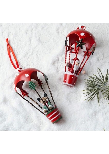 Yaşlı Santa Claus Elk Sıcak Hava Balonu Süsü, 1 Adet Dövme Demir indirimleri