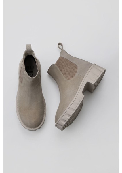 Bej Süet Kadın Dolgu Topuklu Bot 01WV9002 01WV9002