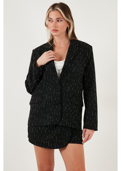 Taşlı Regular Fit Broş Detaylı Ceket-Şort Etek Takım Bayan Takım 6839618 modelleri