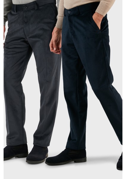 Normal Bel Regular Fit Düz Paça 2'li Paket Kadife Pantolon Erkek Kadife Pantolon 645MERLINS2