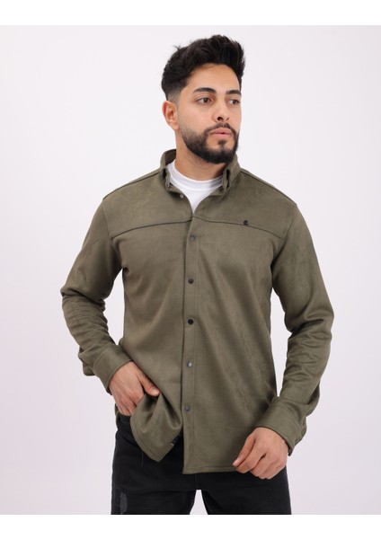 Likralı Scuba Süet Kumaş Kışlık Kalın Erkek Gömlek