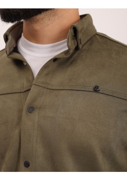 Likralı Scuba Süet Kumaş Kışlık Kalın Erkek Gömlek modelleri