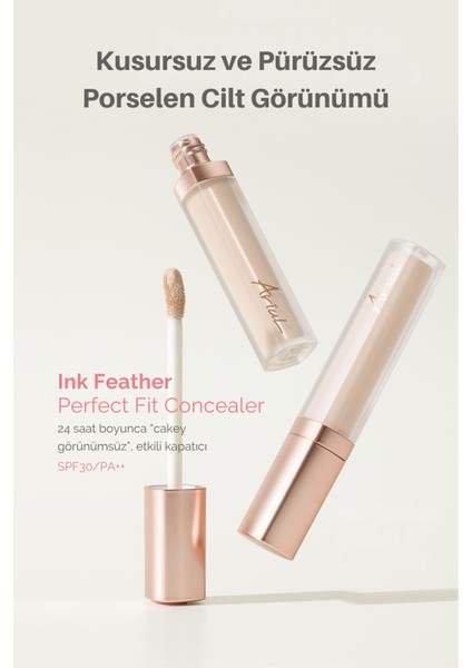 Ink Feather Perfect Fit Concealer 02 Nudy Natural - SPF30 Pa++ 24 Saat Kalıcı Çok Yönlü Kapatıcı modelleri