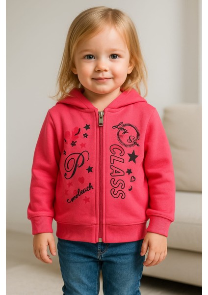 Yıldız Baskılı Üç Ip Kız Çocuk Ceket