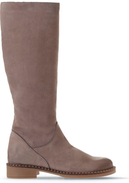 Gri Koyu Nubuk Kadın Topuklu Çizme 01WV6000 01WV6000