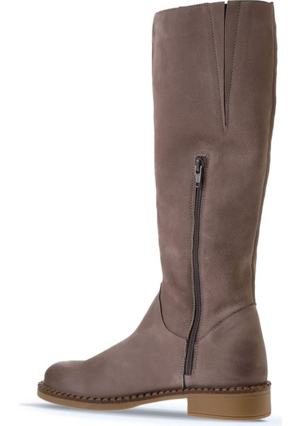 Gri Koyu Nubuk Kadın Topuklu Çizme 01WV6000 01WV6000 fırsatları