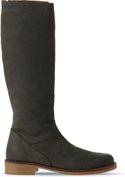 Haki Koyu Nubuk Kadın Topuklu Çizme 01WV6000 01WV6000