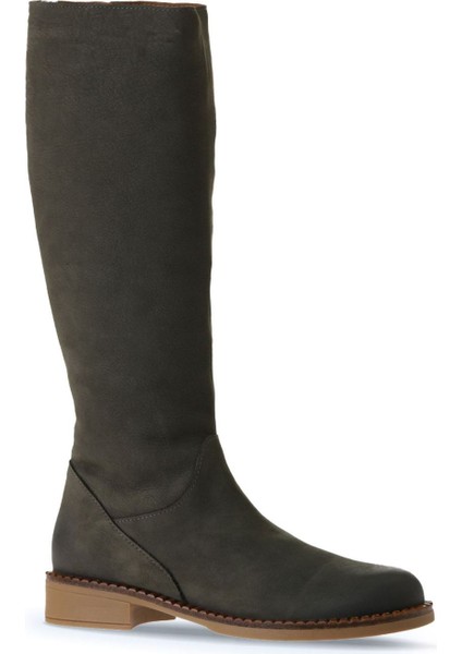 Haki Koyu Nubuk Kadın Topuklu Çizme 01WV6000 01WV6000 fiyatları