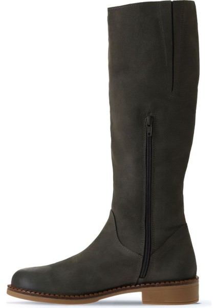 Haki Koyu Nubuk Kadın Topuklu Çizme 01WV6000 01WV6000 modelleri