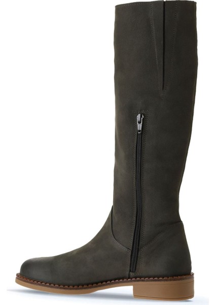 Haki Koyu Nubuk Kadın Topuklu Çizme 01WV6000 01WV6000 fırsatları