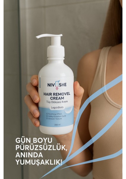 250ML Tüy Dökücü Krem, Tüm Vücut, Nemlendirici, Hızlı ve Etkili Çözüm fırsatları