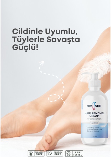 250ML Tüy Dökücü Krem, Tüm Vücut, Nemlendirici, Hızlı ve Etkili Çözüm indirimleri