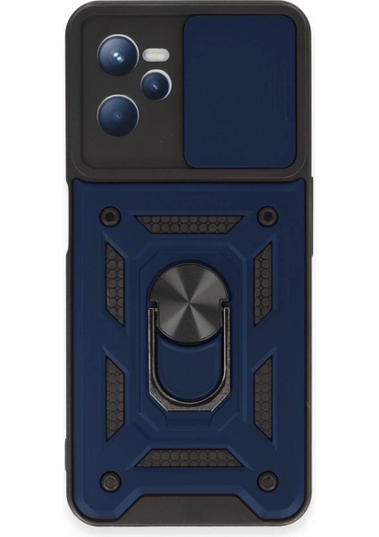 Realme C35 Kılıf Pars Lens Yüzüklü Silikon - Lacivert