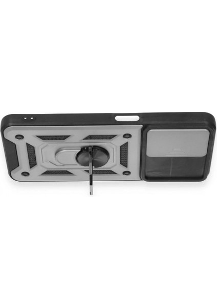 Realme C35 Kılıf Pars Lens Yüzüklü Silikon - Gümüş modelleri