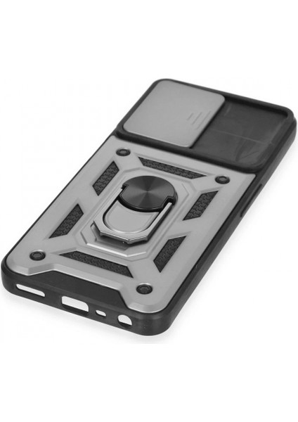 Realme C35 Kılıf Pars Lens Yüzüklü Silikon - Gümüş indirimleri