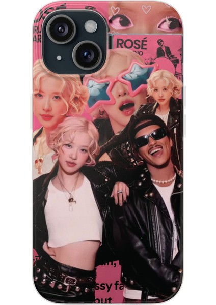 iPhone 11 Uyumlu Telefon Kılıfı – Şeffaf Desenli Kapak | Blackpink Rosé Tasarım