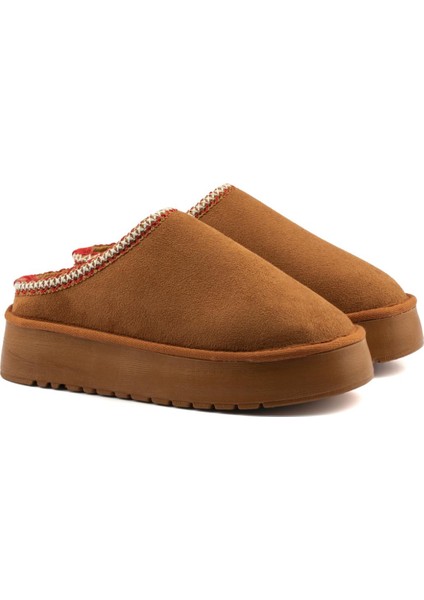 Perth Asimetrik Ağızlı Kadın Nakış Detaylı Kürk Slipper modelleri