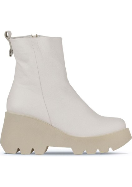 Bej Deri Kadın Dolgu Topuklu Bot 01WZ8404 01WZ8404