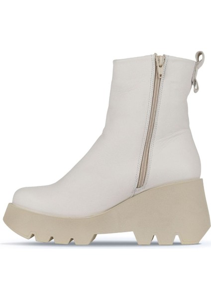 Bej Deri Kadın Dolgu Topuklu Bot 01WZ8404 01WZ8404 modelleri