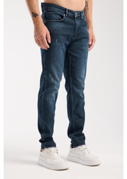 Erkek Slim Fit Esnek Kumaş, %98 Pamuklu Dar Kalıp Jean fırsatları