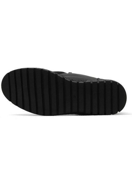 Siyah Deri Kadın Düz Bot 01WZ5206 01WZ5206 indirimleri