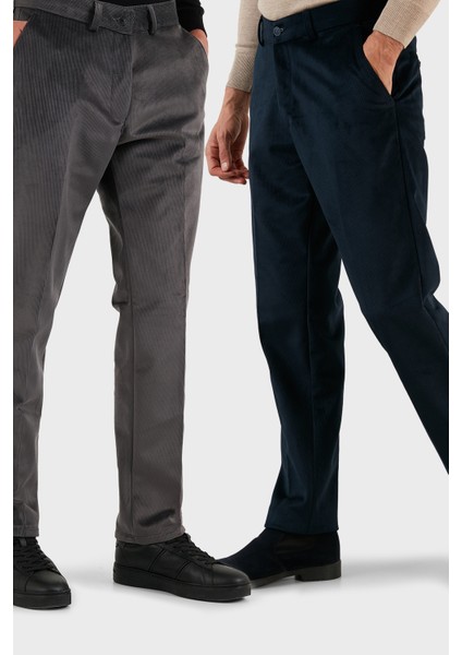 Normal Bel Regular Fit Düz Paça 2'li Paket Kadife Pantolon Erkek Kadife Pantolon 645MERLINS2
