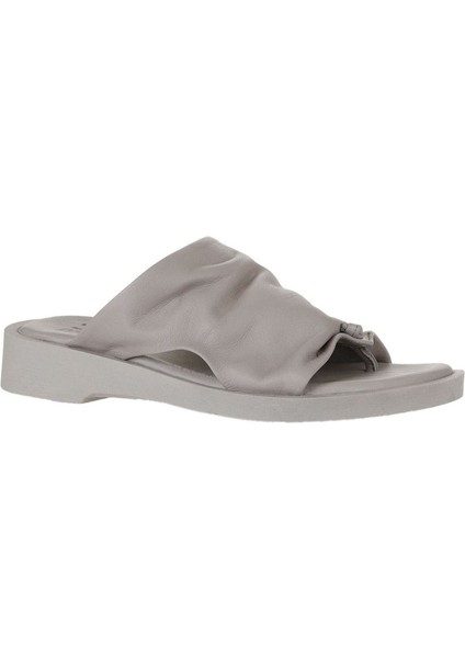 Gri Deri Kadın Düz Terlik 01WY2910 01WY2910 modelleri