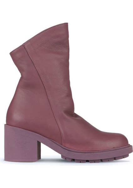 Mor Deri Kadın Topuklu Bot 01WZ7905 01WZ7905