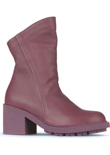 Mor Deri Kadın Topuklu Bot 01WZ7905 01WZ7905 fiyatları