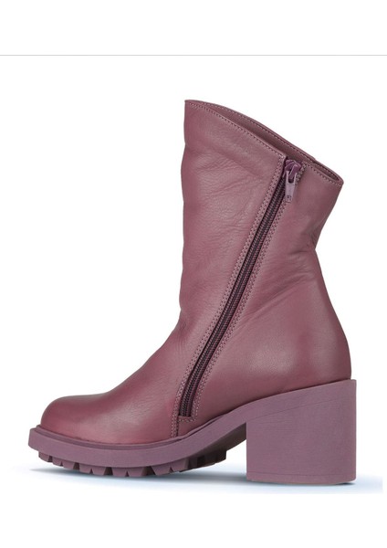 Mor Deri Kadın Topuklu Bot 01WZ7905 01WZ7905 fırsatları
