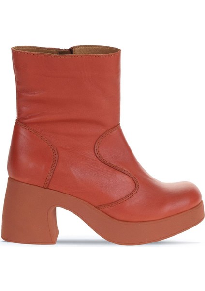 Kiremit Deri Kadın Topuklu Bot 01WZ7000 01WZ7000