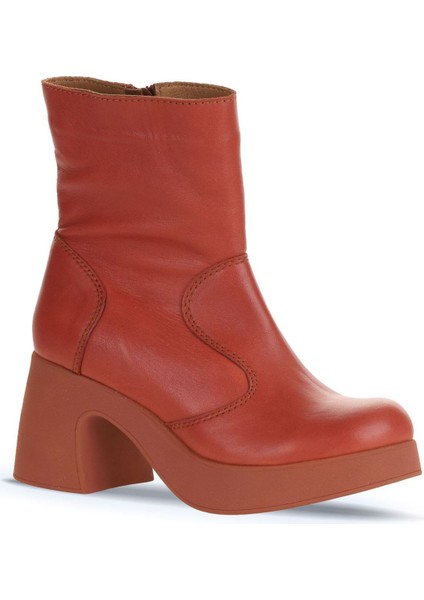 Kiremit Deri Kadın Topuklu Bot 01WZ7000 01WZ7000 fiyatları