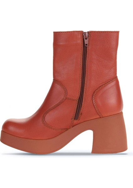 Kiremit Deri Kadın Topuklu Bot 01WZ7000 01WZ7000 modelleri