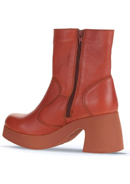 Kiremit Deri Kadın Topuklu Bot 01WZ7000 01WZ7000 fırsatları