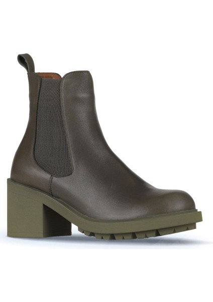 Haki Deri Kadın Topuklu Bot 01WZ7902 01WZ7902 fiyatları