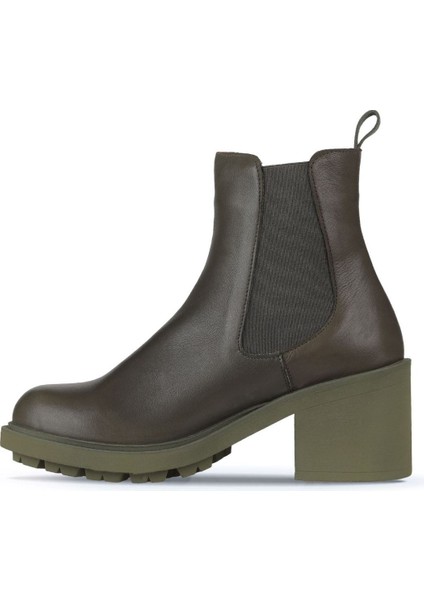 Haki Deri Kadın Topuklu Bot 01WZ7902 01WZ7902 modelleri
