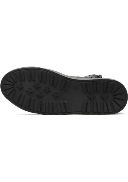 Siyah Deri Kadın Düz Bot 01WZ7700 01WZ7700 indirimleri