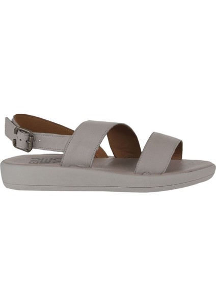 Gri Deri Kadın Düz Sandalet 01WY2300 01WY2300 fiyatları