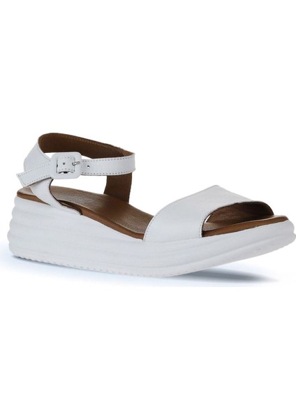 Beyaz Deri Kadın Dolgu Topuklu Sandalet 01WY5700 01WY5700 modelleri