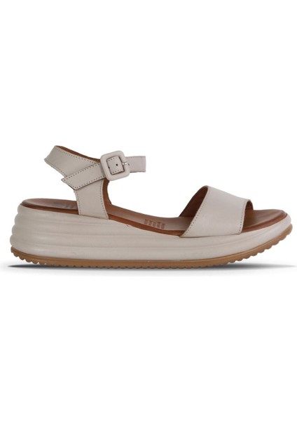 Gri Deri Kadın Dolgu Topuklu Sandalet 01WY5700 01WY5700