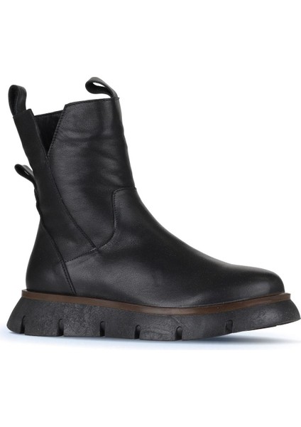 Siyah Deri Kadın Dolgu Topuklu Bot 01WZ1504 01WZ1504 fiyatları