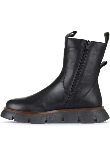 Siyah Deri Kadın Dolgu Topuklu Bot 01WZ1504 01WZ1504 modelleri