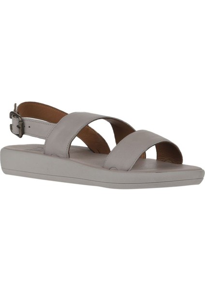 Gri Deri Kadın Düz Sandalet 01WY2300 01WY2300 modelleri
