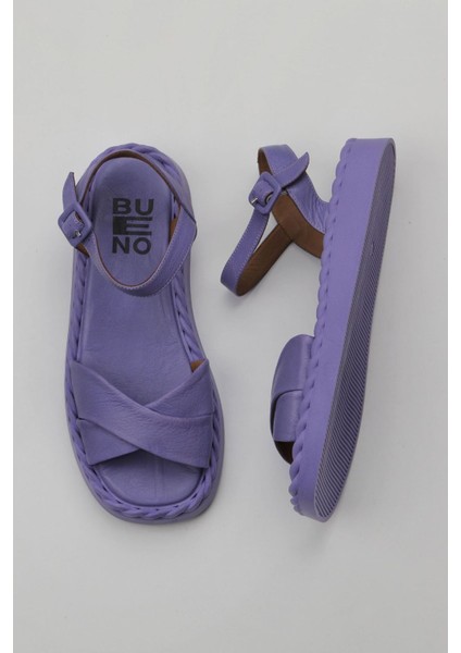 Lila Deri Kadın Düz Sandalet 01WY9102 01WY9102