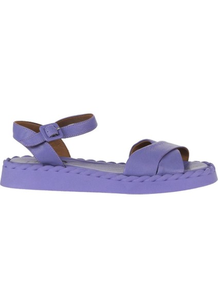 Lila Deri Kadın Düz Sandalet 01WY9102 01WY9102 fiyatları
