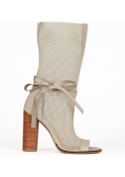 Bej File-Deri Kadın Topuklu Bot 30WB154 30WB154