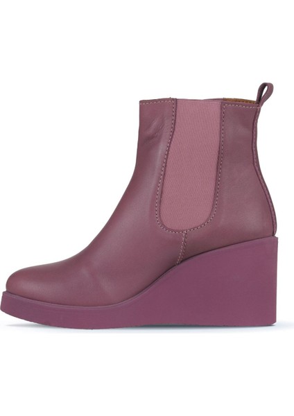 Mor Deri Kadın Dolgu Topuklu Bot 01WZ8302 01WZ8302 modelleri